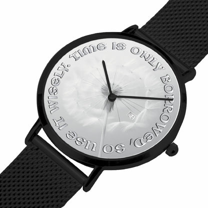 Ultra-Slim Quartz Watch with Motivational Quote - Affirmations and Gratitudes 