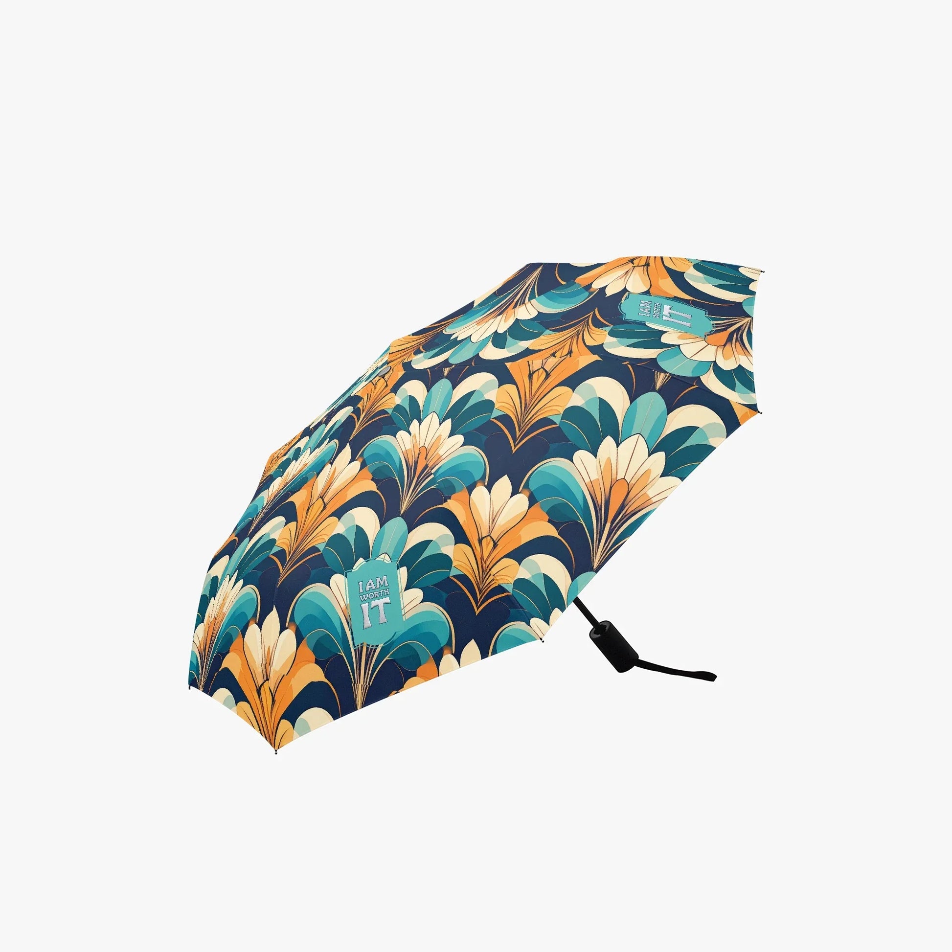 I Am Worth It Positive Affirmation Automatic Umbrella with UV protection - Affirmations and Gratitudes 