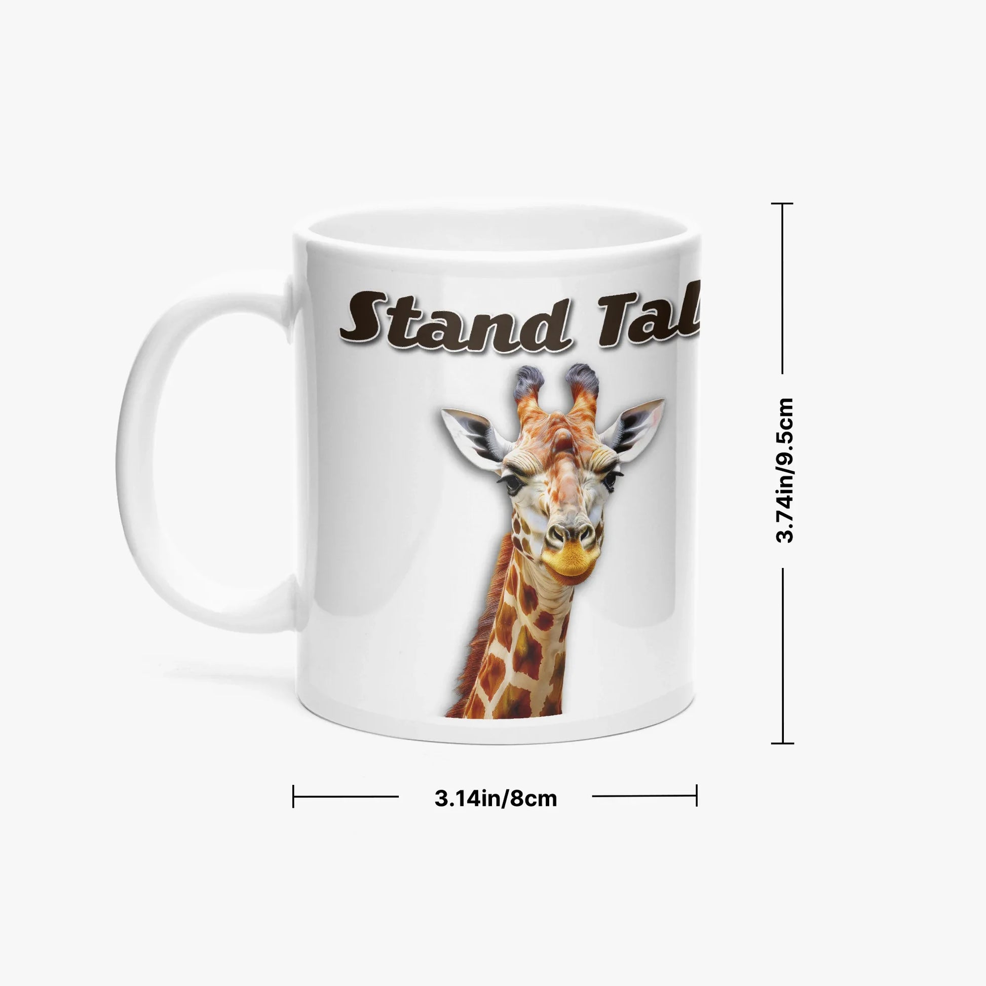 Stand Tall Giraffe 11oz White Mug - Affirmations and Gratitudes 