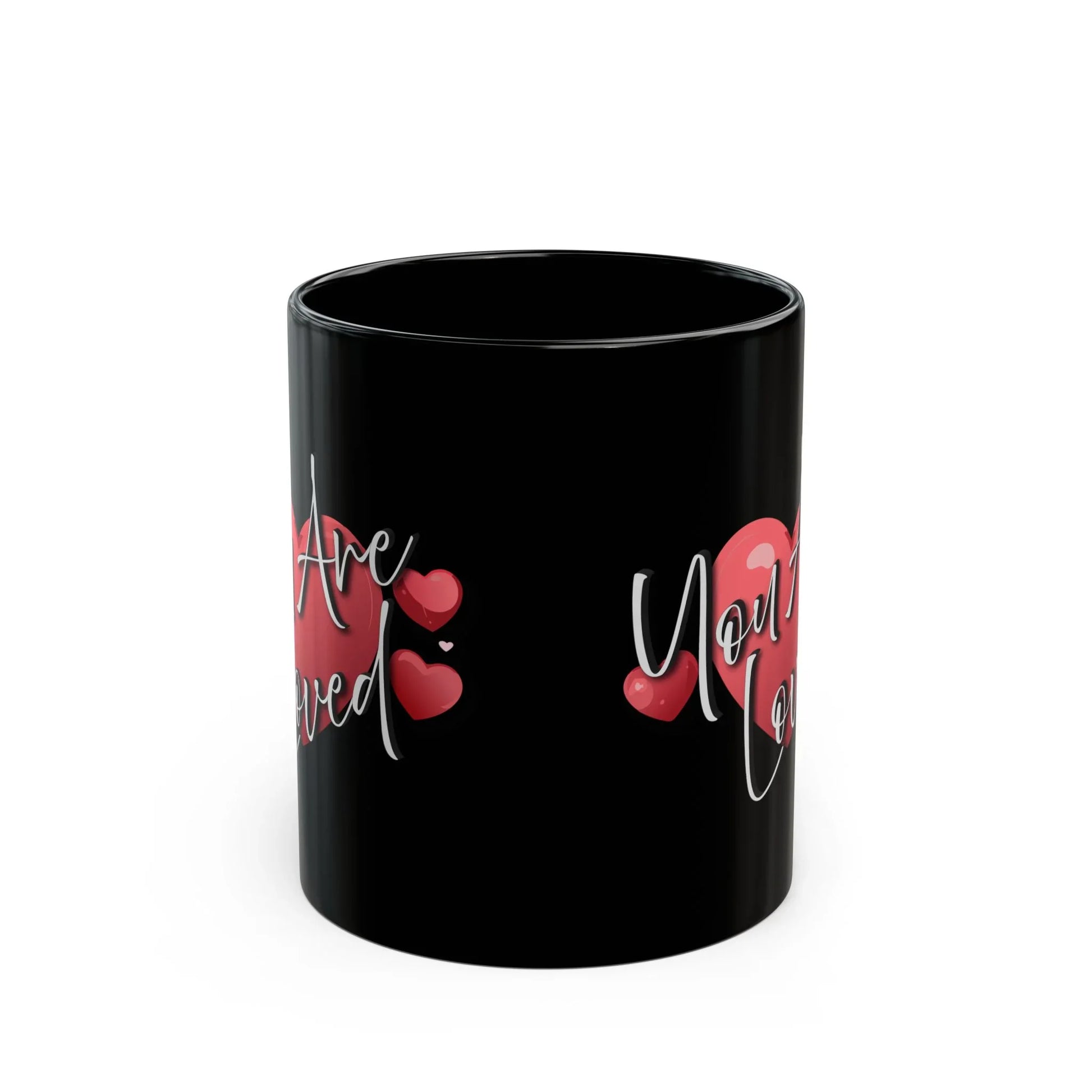 Heartfelt Black Mug - You're Loved Gift for Motivation - Affirmations and Gratitudes 