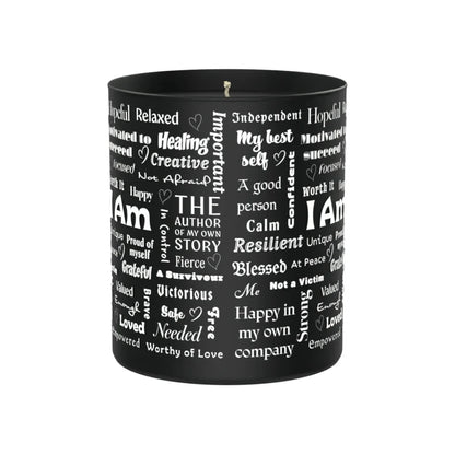 Positive Affirmations 200g Black Candle ‘Dark Noir’ - Affirmations and Gratitudes 