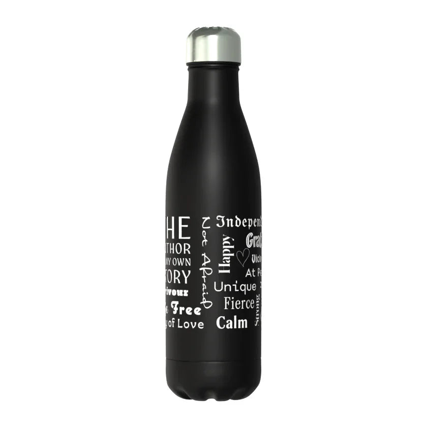 Positive Affirmations Thermos Bottle Black 50cl - Affirmations and Gratitudes 