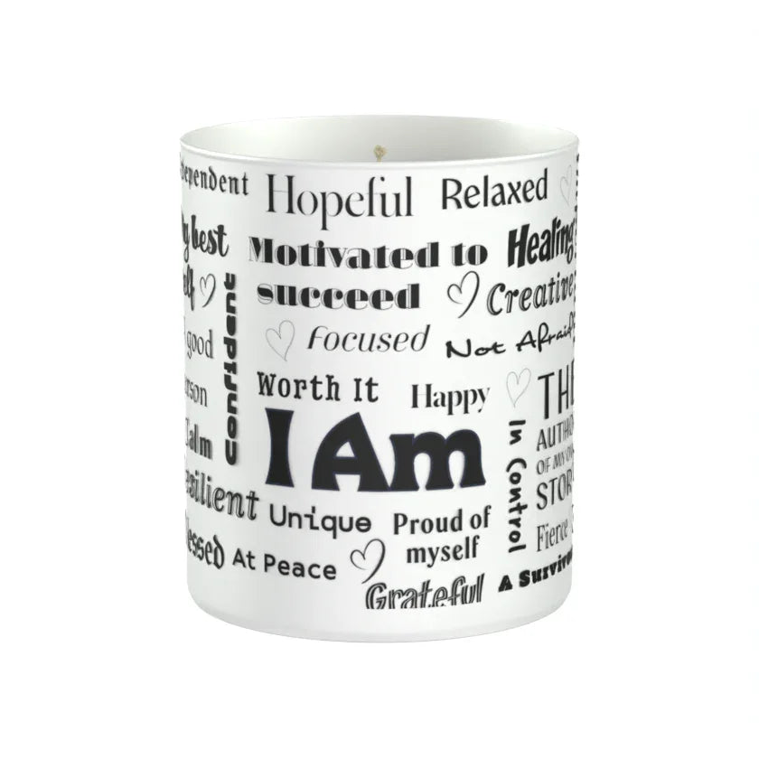 Positive Affirmations 200g White candle ‘Sandy Bay' - Affirmations and Gratitudes 