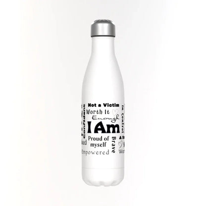 Positive Affirmations Thermos Bottle - White - Affirmations and Gratitudes 