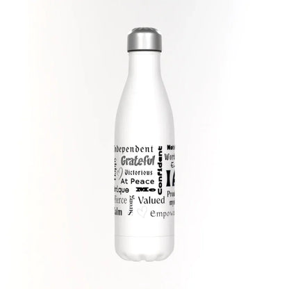 Positive Affirmations Thermos Bottle - White - Affirmations and Gratitudes 