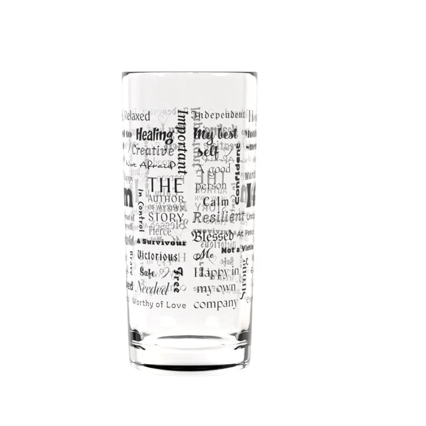 Positive Affirmations Highball Glass - Affirmations and Gratitudes 