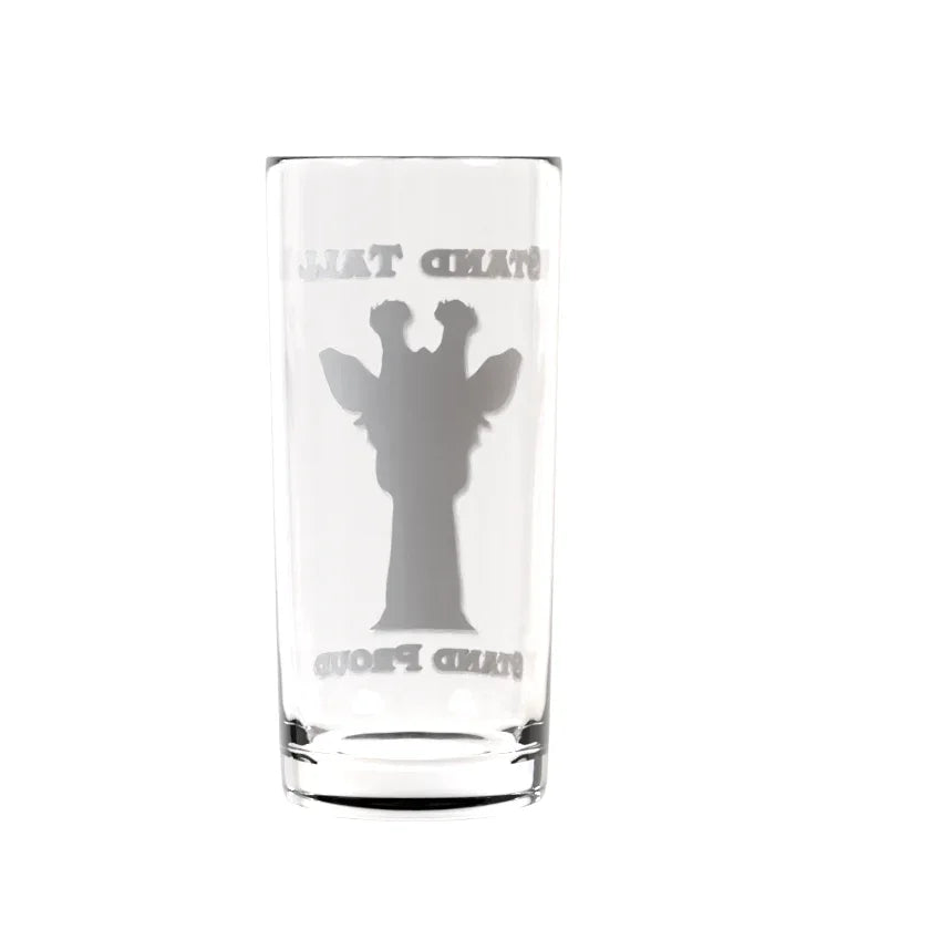 Stand Tall Giraffe Highball Glass - Affirmations and Gratitudes 