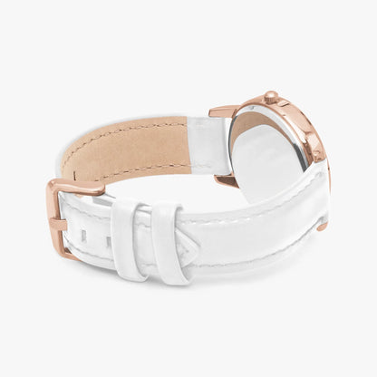 Motivating I Am Unbreakable Genuine Leather Strap Quartz Watch - Affirmations and Gratitudes 