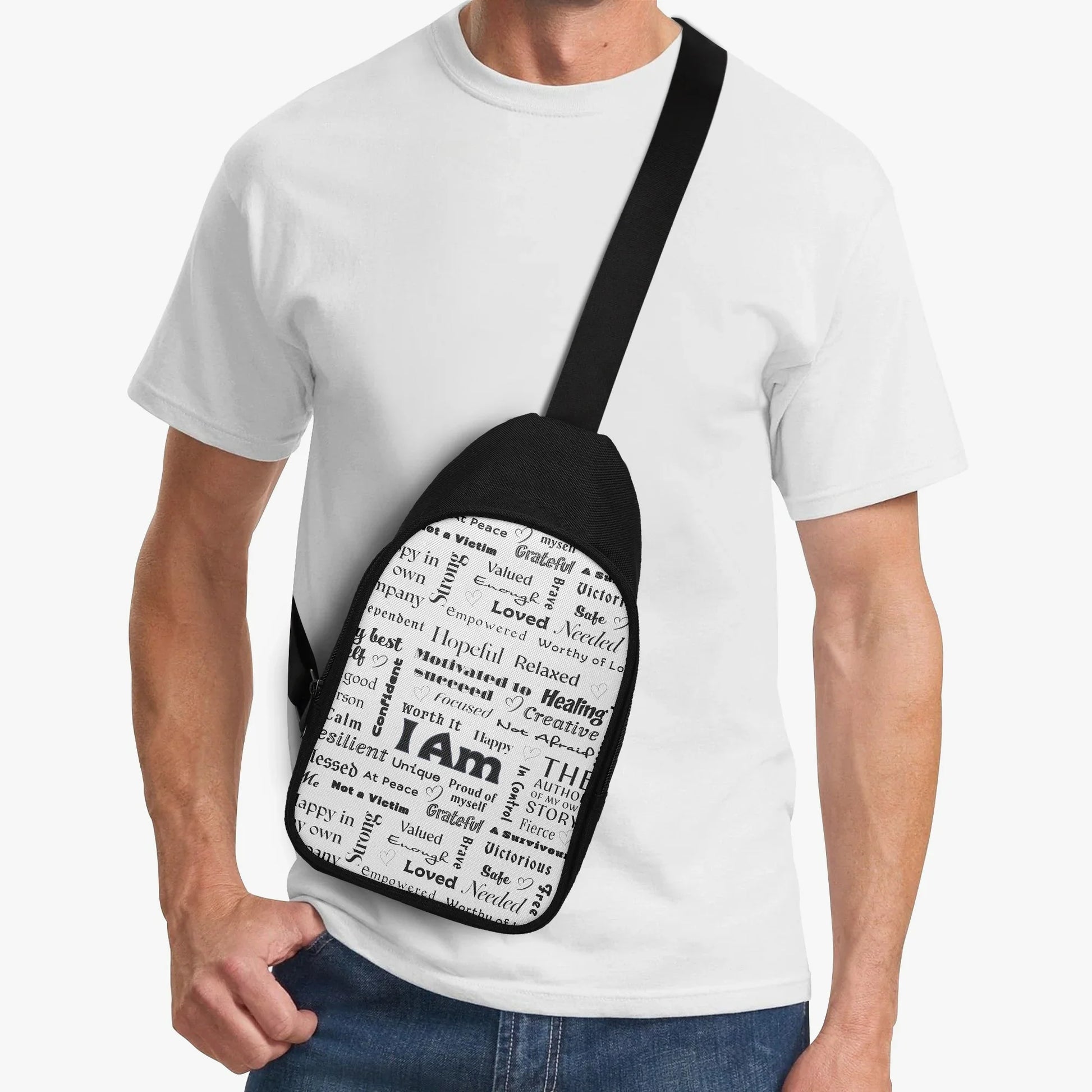 "I Am" Positive Affirmations Cross-body Bag - Affirmations and Gratitudes 