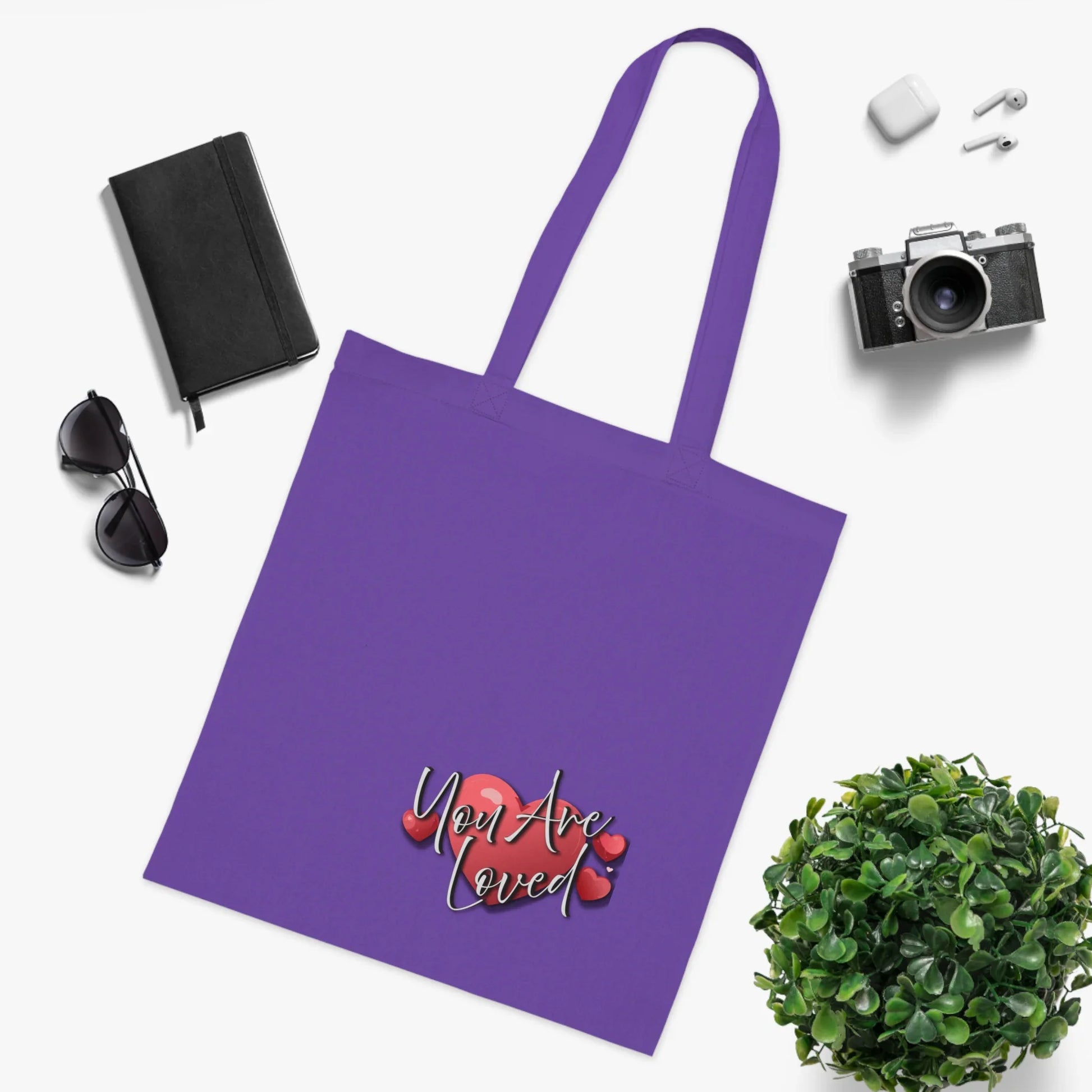 You Are Loved Cotton Tote Bag | Eco-Friendly Shopper - Affirmations and Gratitudes 