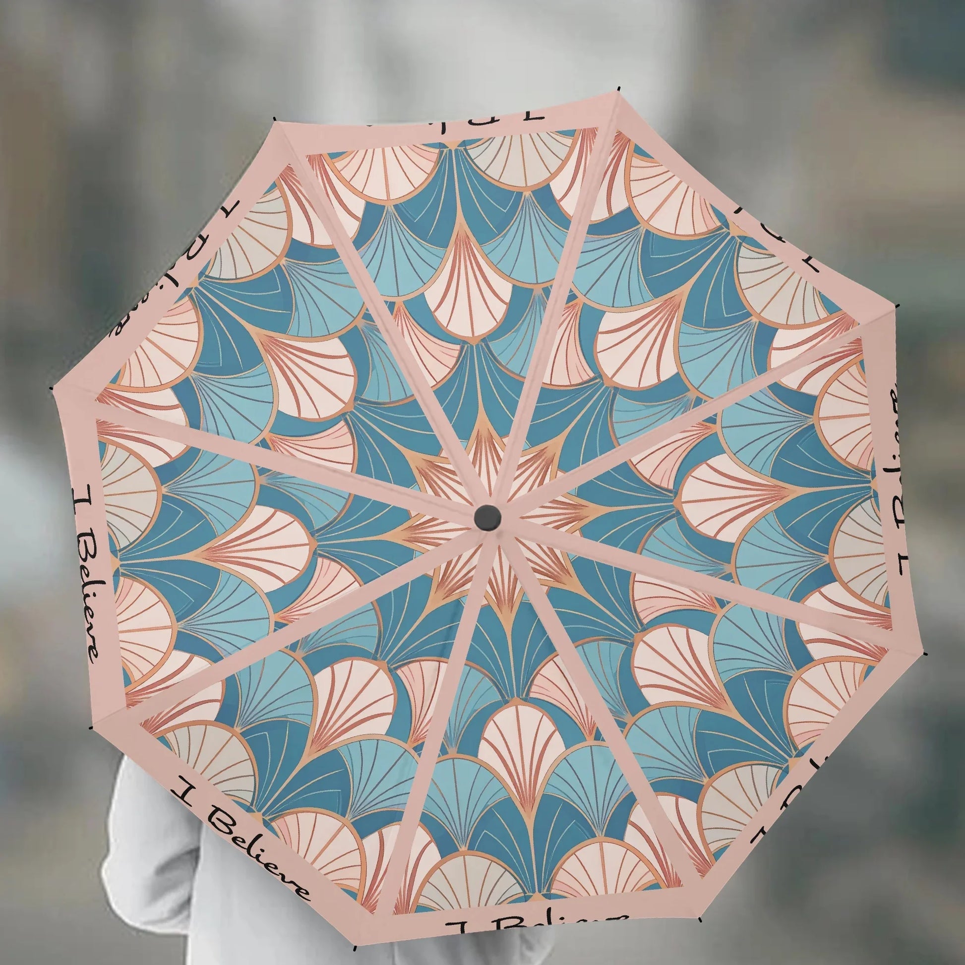 I Believe Positive Affirmation Automatic Umbrella with UV Protection - Affirmations and Gratitudes 