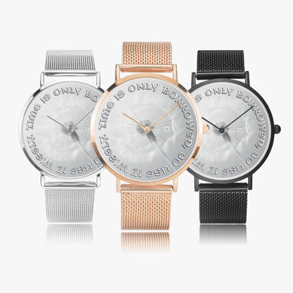 Ultra-Slim Quartz Watch with Motivational Quote - Affirmations and Gratitudes 