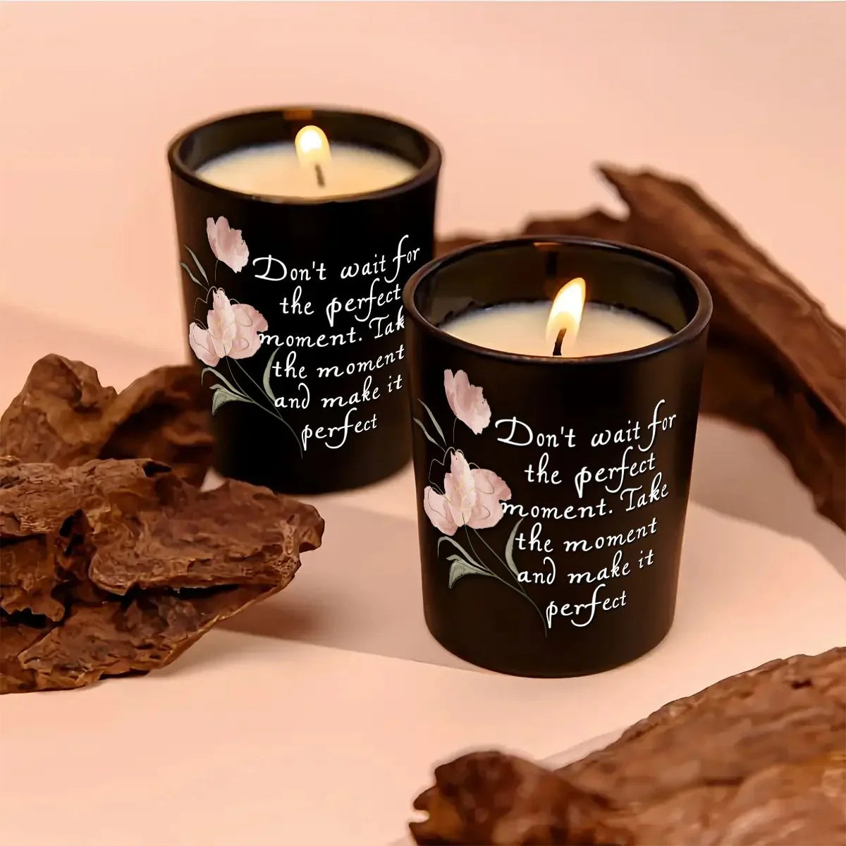 Perfect Moment Black Jar Scented Candle (6oz) - Affirmations and Gratitudes 