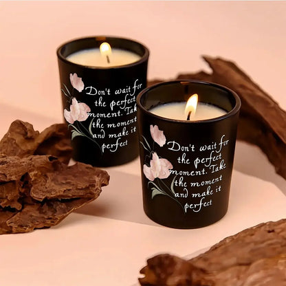 Perfect Moment Black Jar Scented Candle (6oz) - Affirmations and Gratitudes 