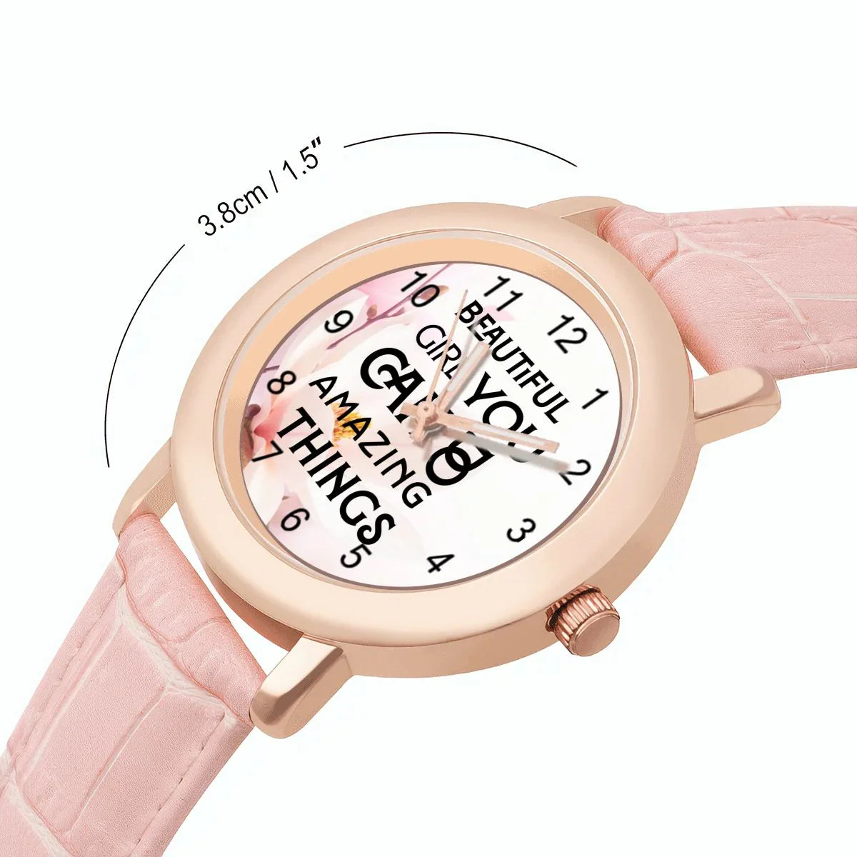 Inspirational Words Women's Leather Watch: Self-Help - Affirmations and Gratitudes 