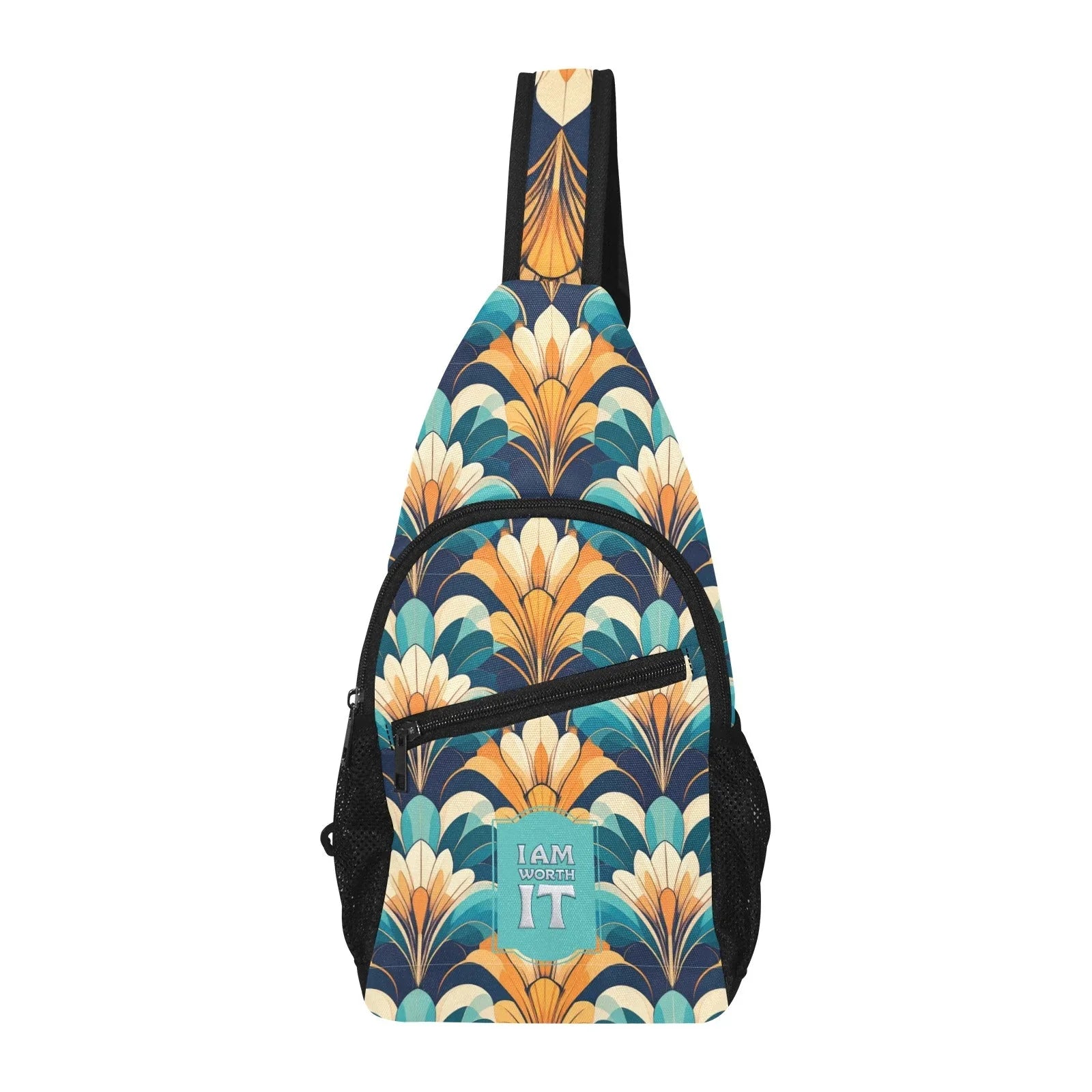 I am Worth it All over print Cross Body Bag - Empowering Design - Affirmations and Gratitudes 