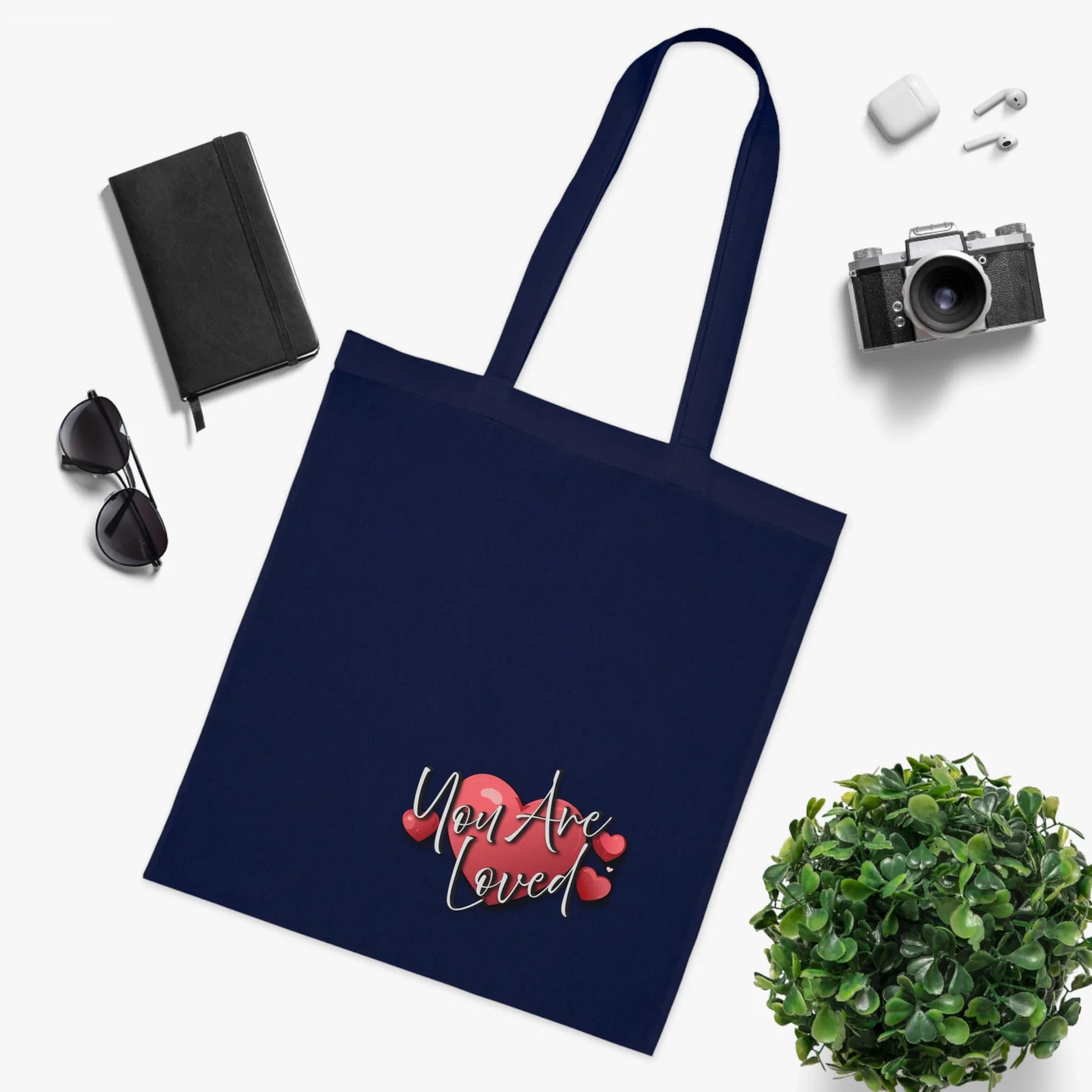 You Are Loved Cotton Tote Bag | Eco-Friendly Shopper - Affirmations and Gratitudes 