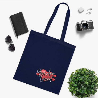 You Are Loved Cotton Tote Bag | Eco-Friendly Shopper - Affirmations and Gratitudes 