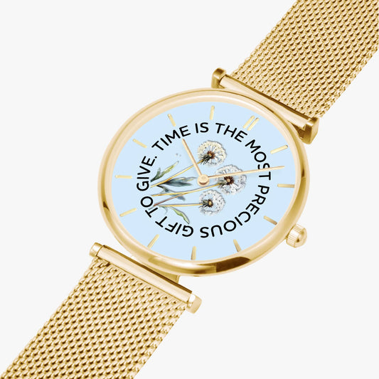 Precious Time Ultra-Thin Quartz Watch - Affirmations and Gratitudes 