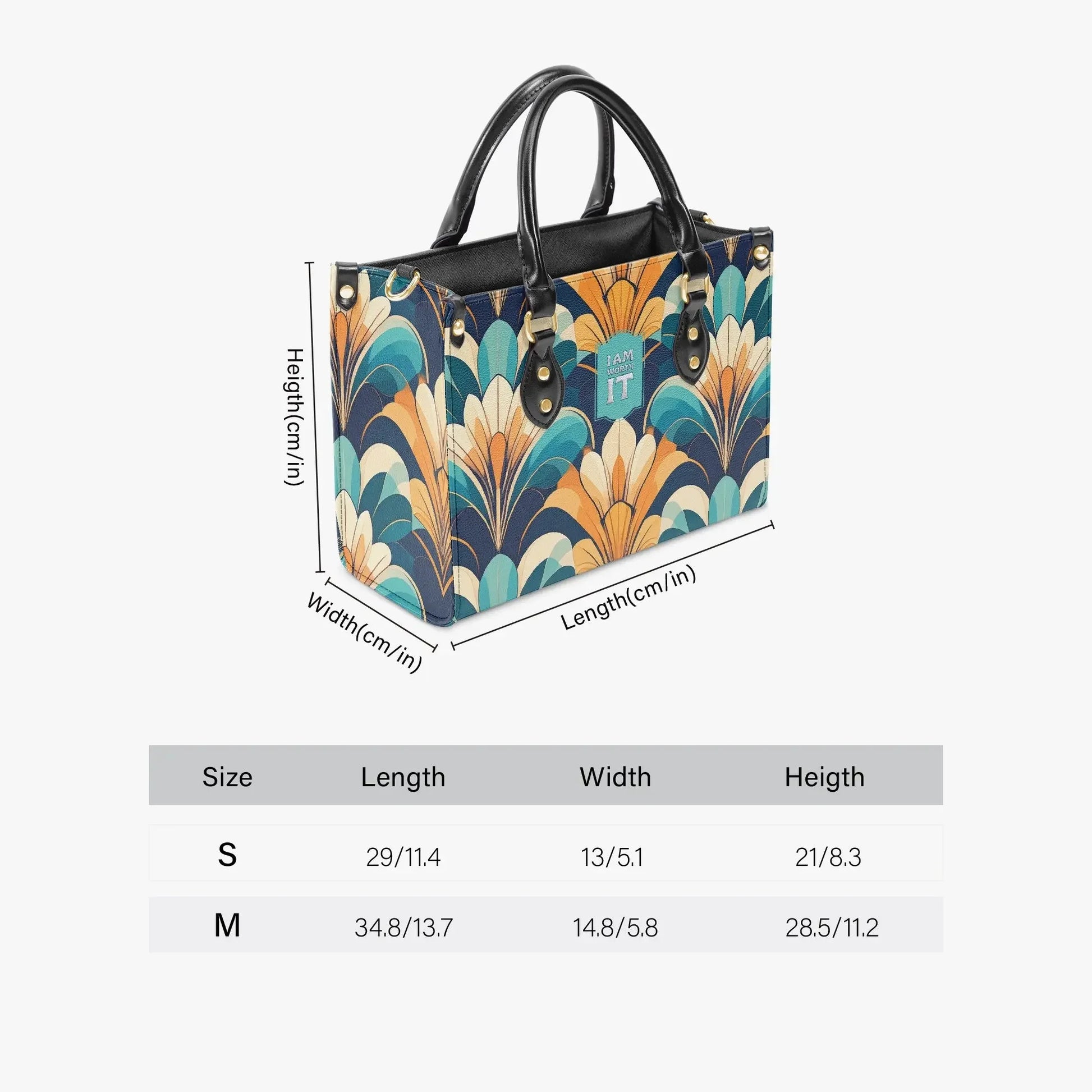 Art-Deco Inspired Women's Tote Bag with Stylish Positive Statement - Affirmations and Gratitudes 