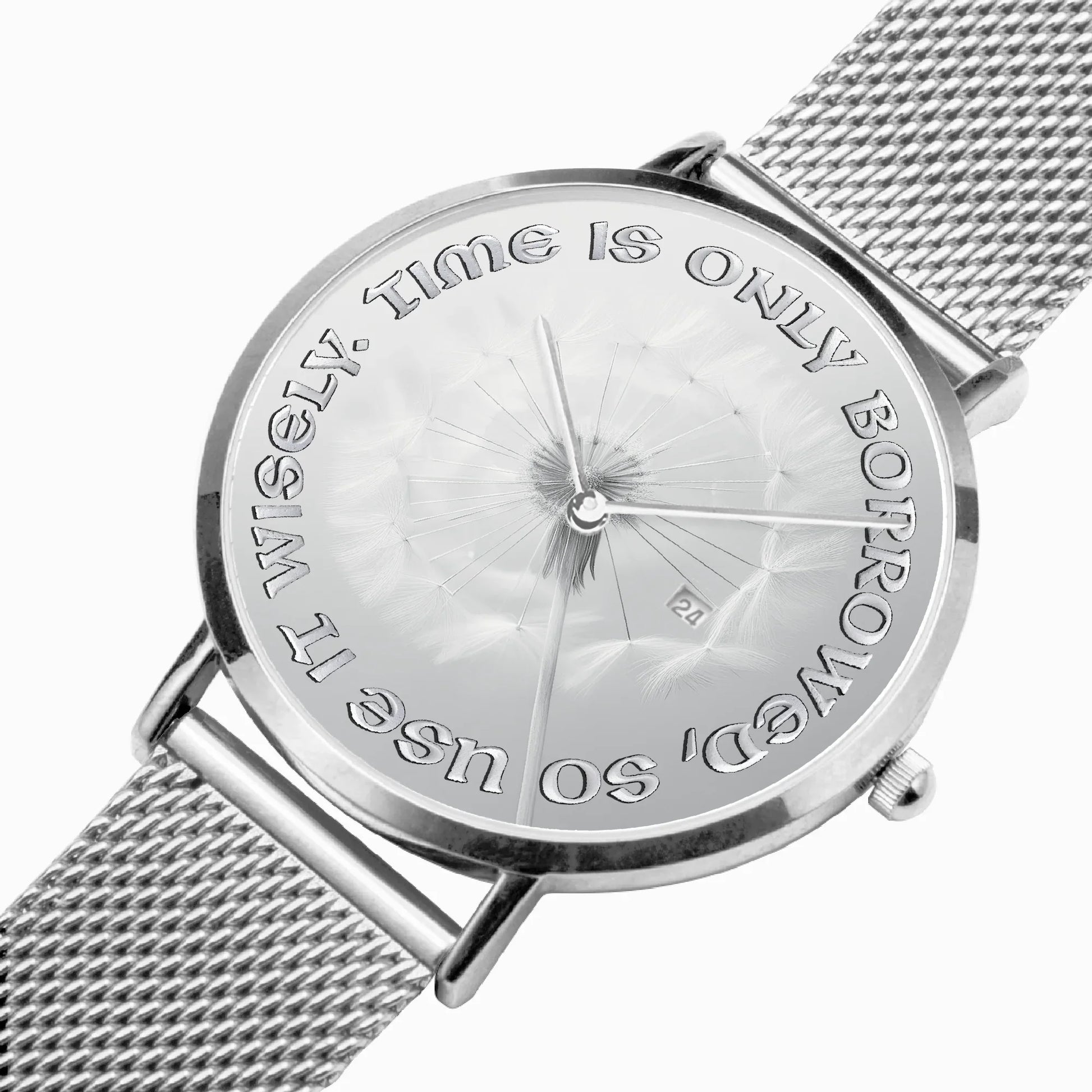 Ultra-Slim Quartz Watch with Motivational Quote - Affirmations and Gratitudes 