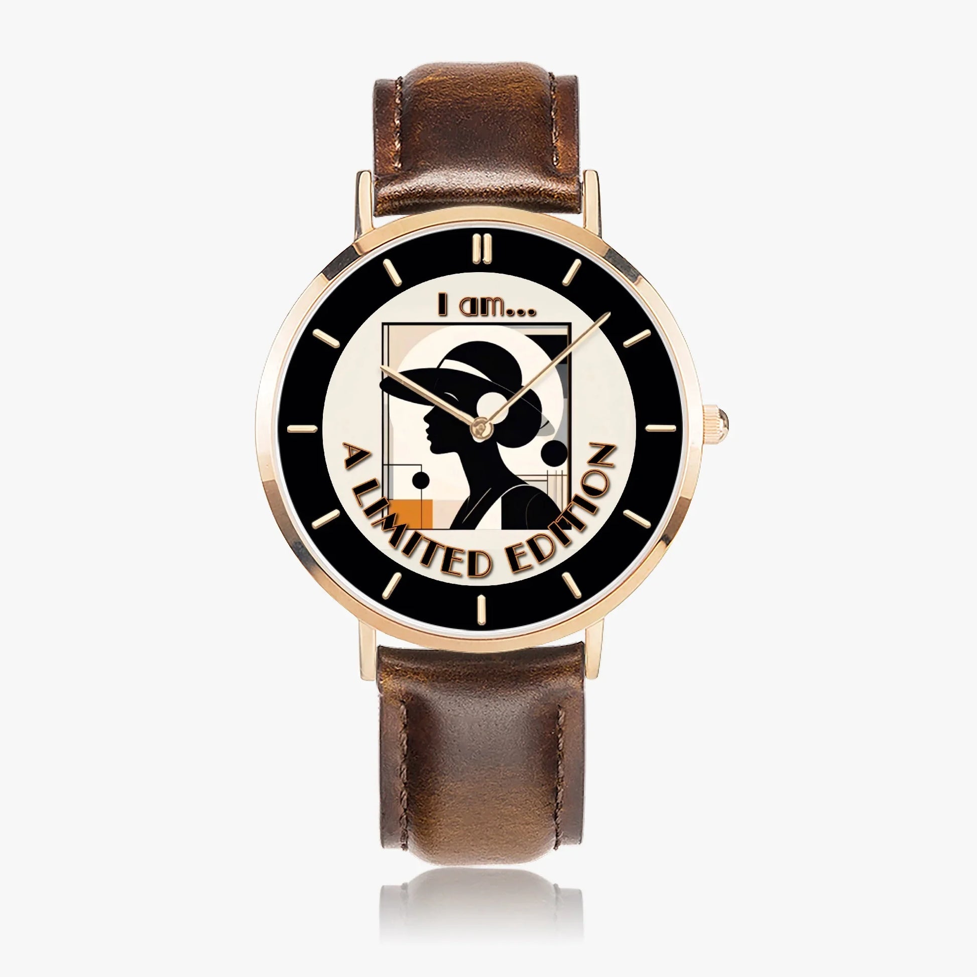 I Am A Limited Edition Ultra-Thin Leather Strap Watch - Quartz - Affirmations and Gratitudes 