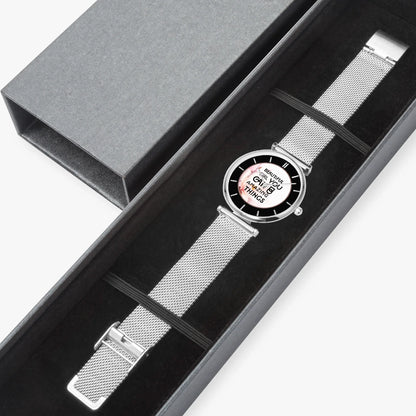 Stylish Ultra-Thin Quartz Watch with motivating and Inspirational phrase - Affirmations and Gratitudes 