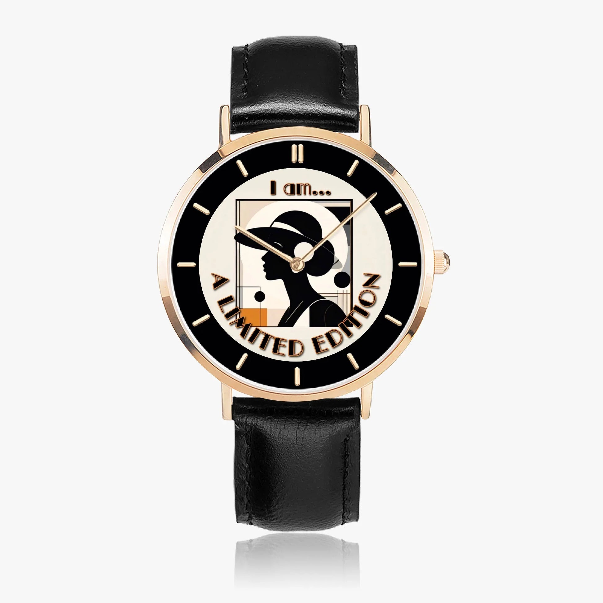 I Am A Limited Edition Ultra-Thin Leather Strap Watch - Quartz - Affirmations and Gratitudes 