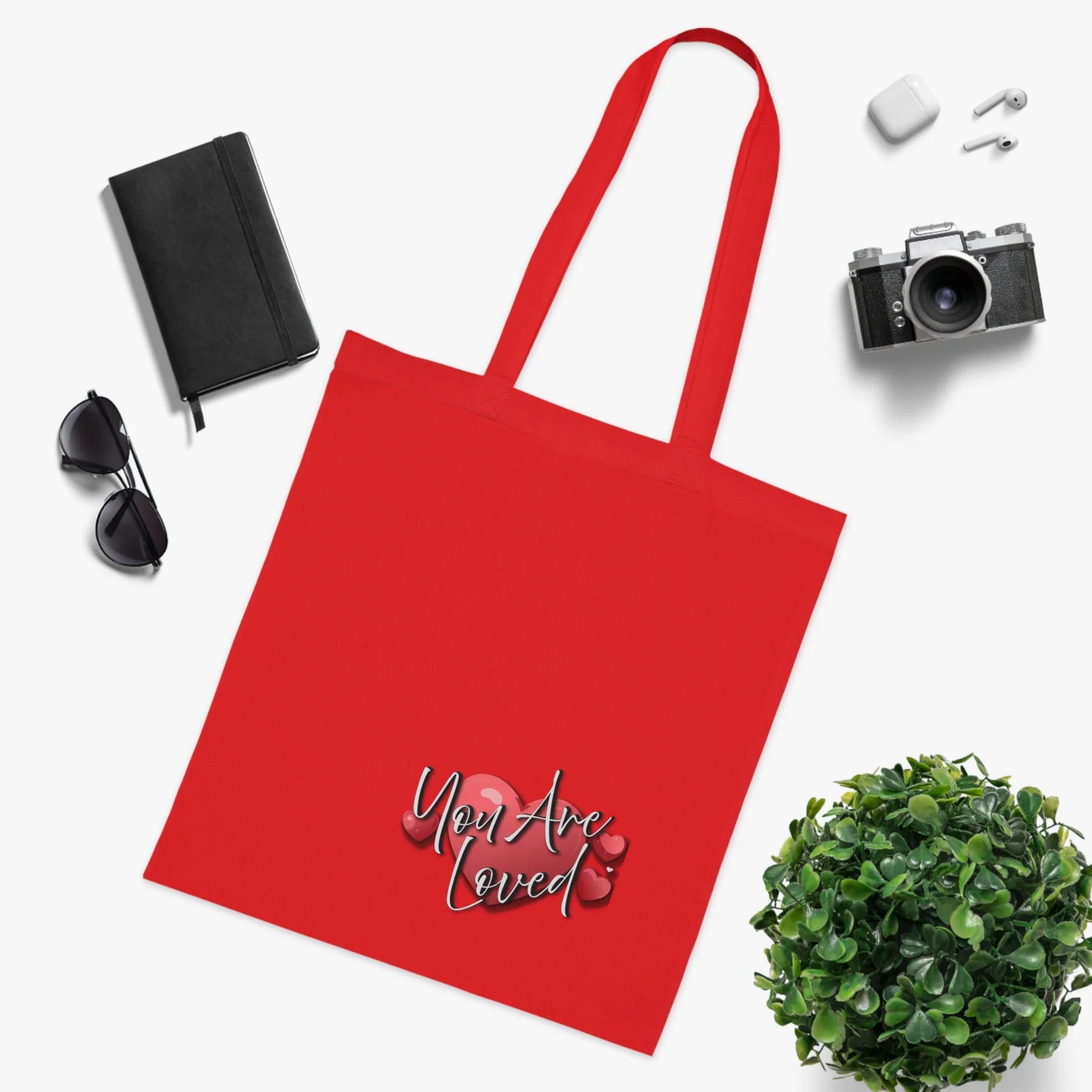 You Are Loved Cotton Tote Bag | Eco-Friendly Shopper - Affirmations and Gratitudes 