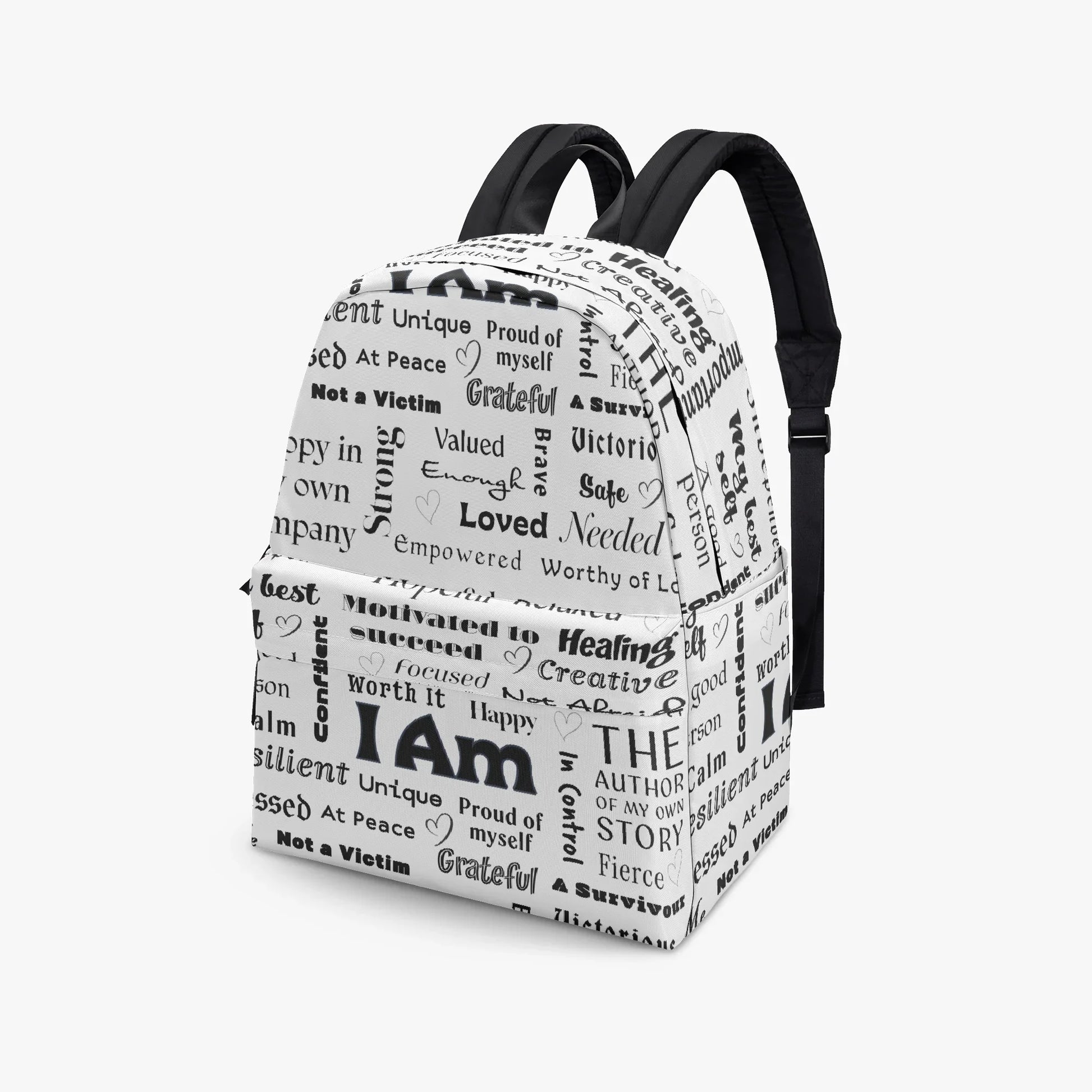 "I Am" Positive Affirmations All-over-print Canvas Backpack - Affirmations and Gratitudes 