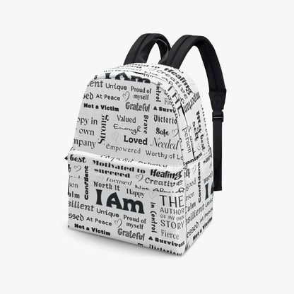 "I Am" Positive Affirmations All-over-print Canvas Backpack - Affirmations and Gratitudes 