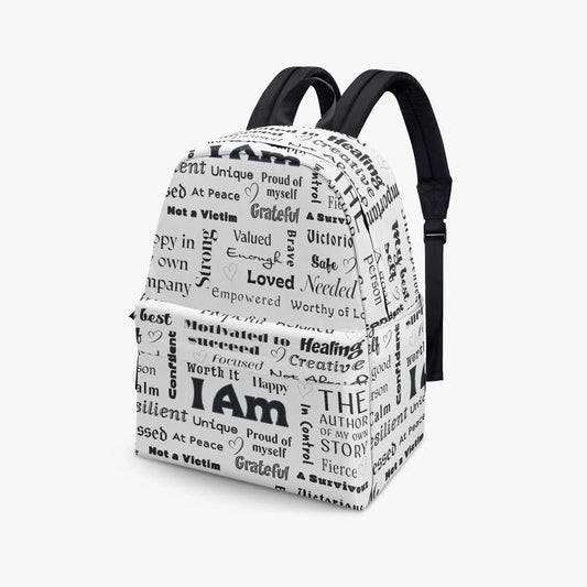 "I Am" Positive Affirmations All-over-print Canvas Backpack - Affirmations and Gratitudes 