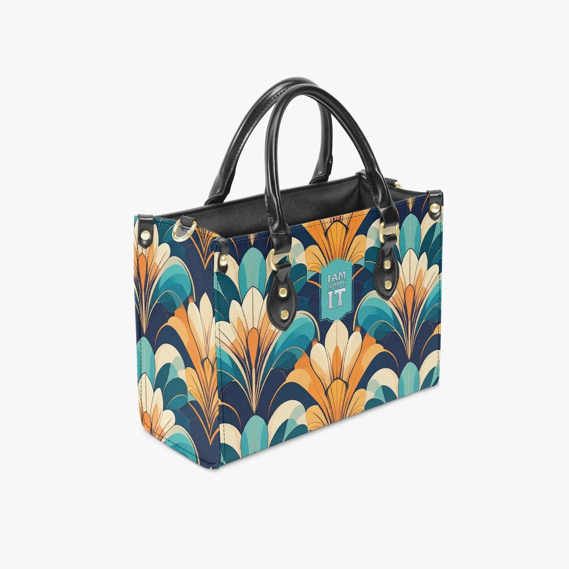 Art-Deco Inspired Women's Tote Bag with Stylish Positive Statement - Affirmations and Gratitudes 