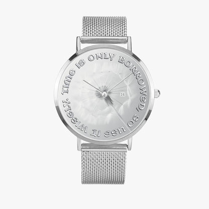 Ultra-Slim Quartz Watch with Motivational Quote - Affirmations and Gratitudes 
