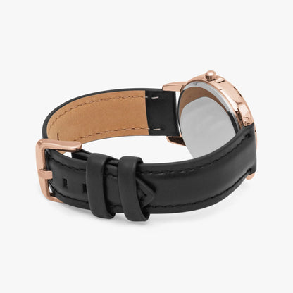 Motivating I Am Unbreakable Genuine Leather Strap Quartz Watch - Affirmations and Gratitudes 