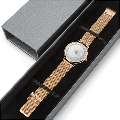 Ultra-Slim Quartz Watch with Motivational Quote - Affirmations and Gratitudes 