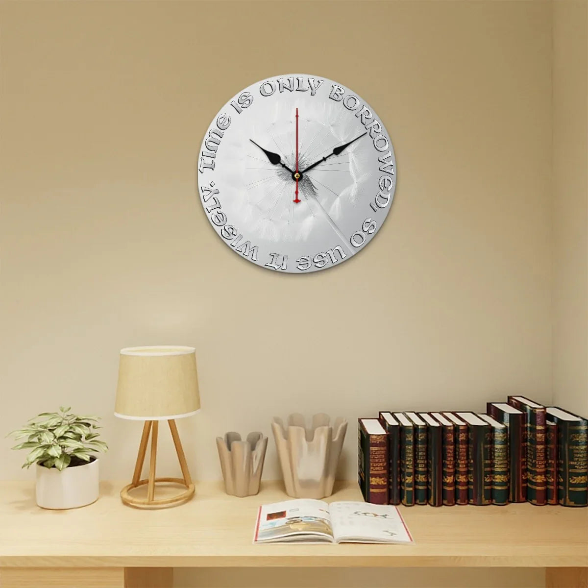 Motivational Wall Clock with Seconds Hand - Affirmations and Gratitudes 