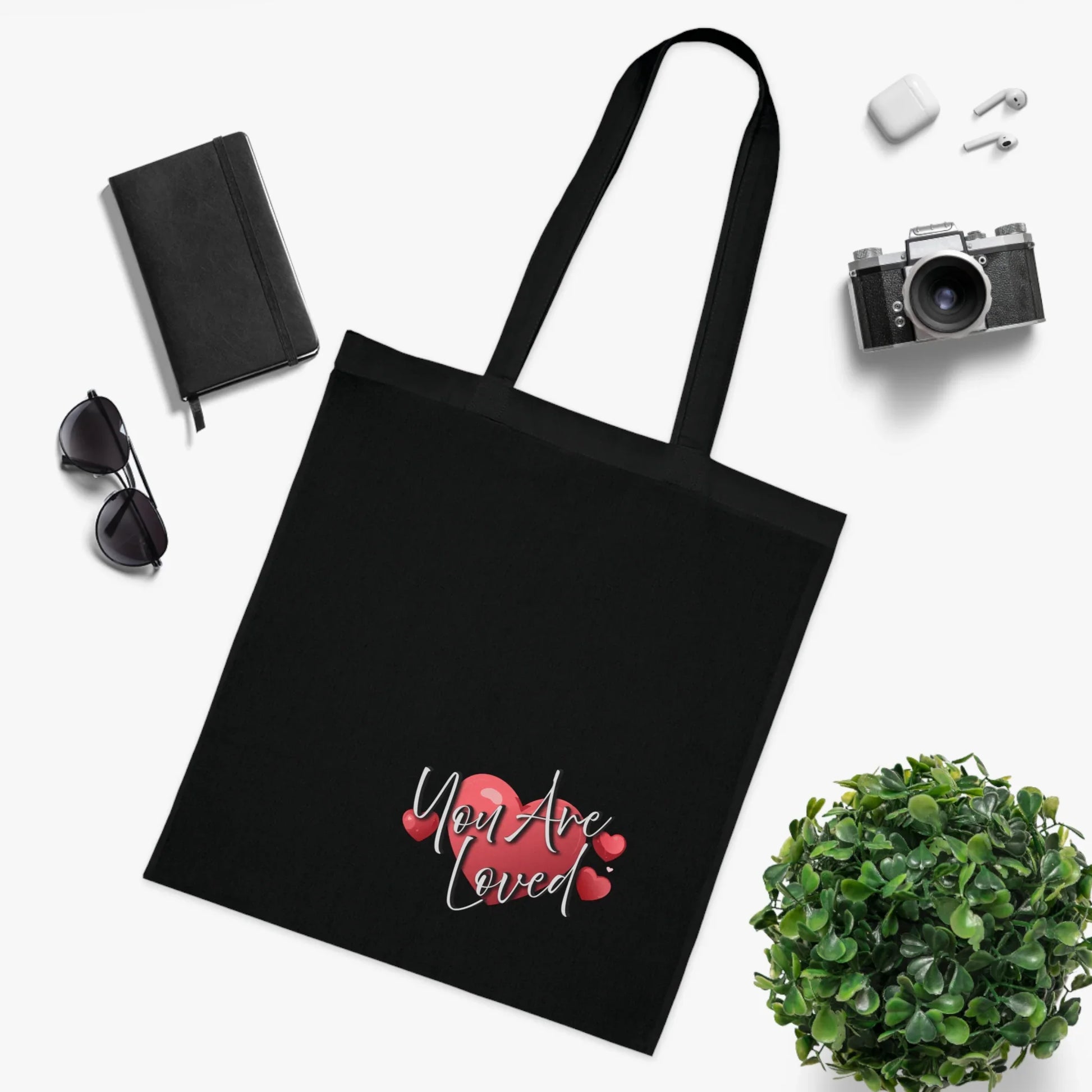 You Are Loved Cotton Tote Bag | Eco-Friendly Shopper - Affirmations and Gratitudes 