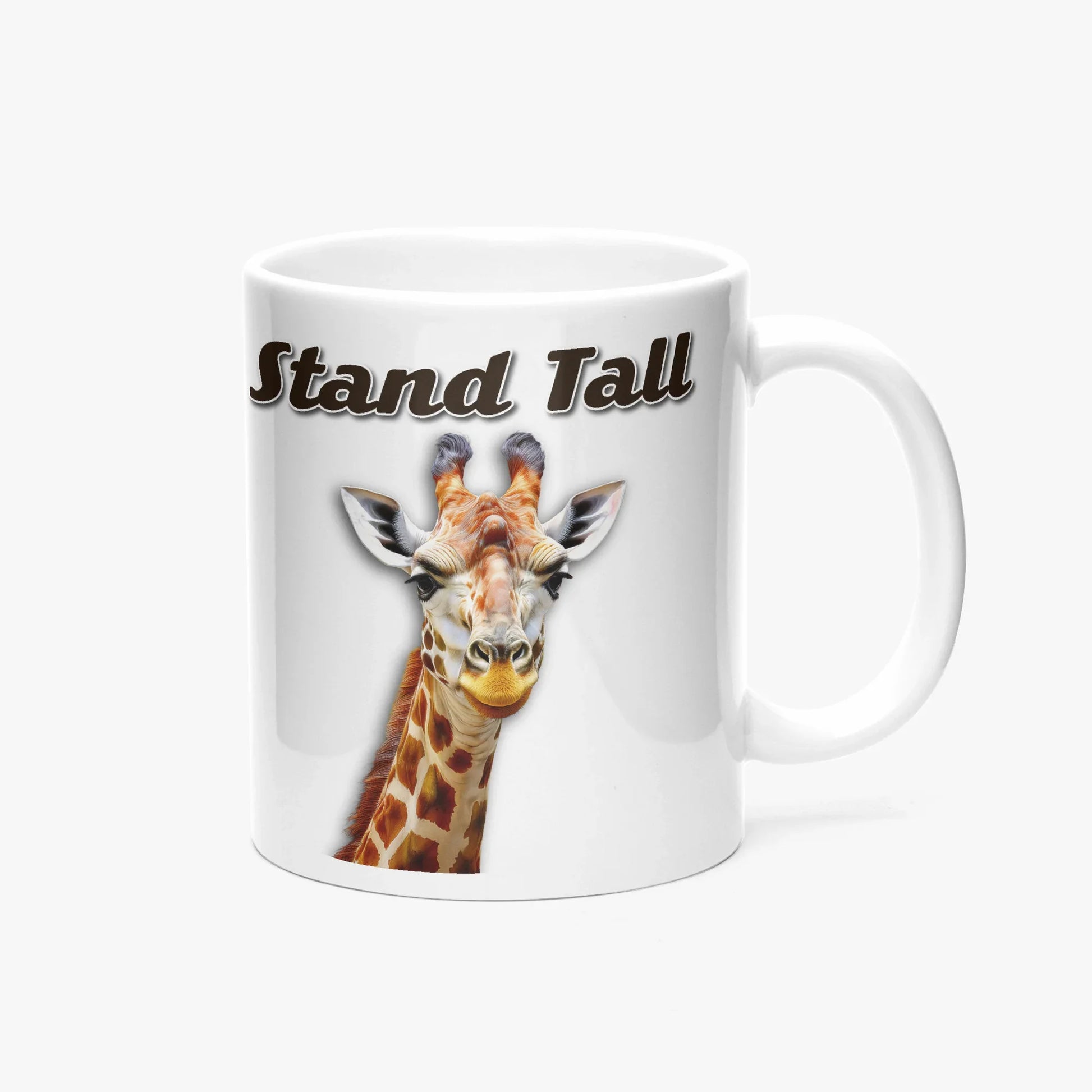 Stand Tall Giraffe 11oz White Mug - Affirmations and Gratitudes 