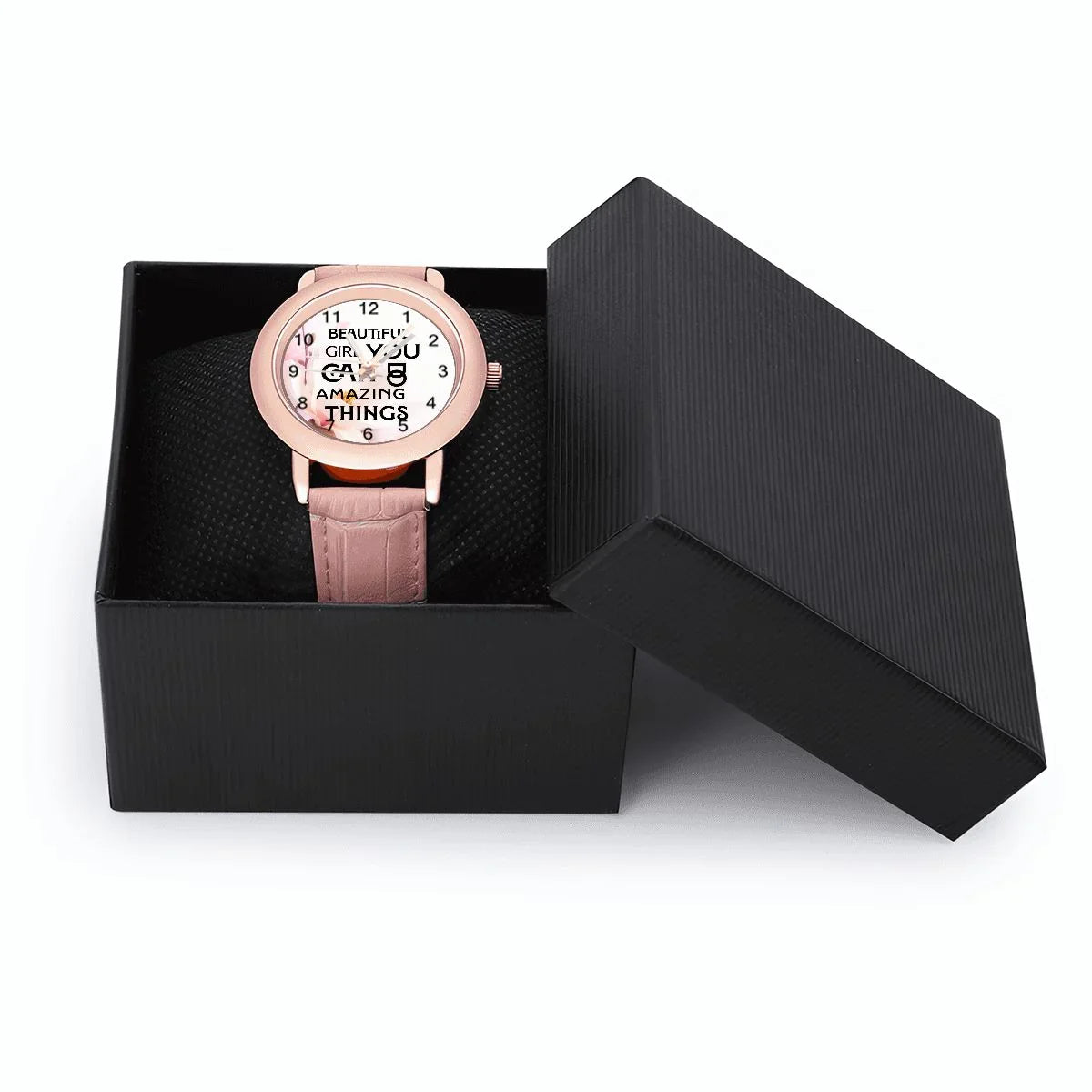 Inspirational Words Women's Leather Watch: Self-Help - Affirmations and Gratitudes 
