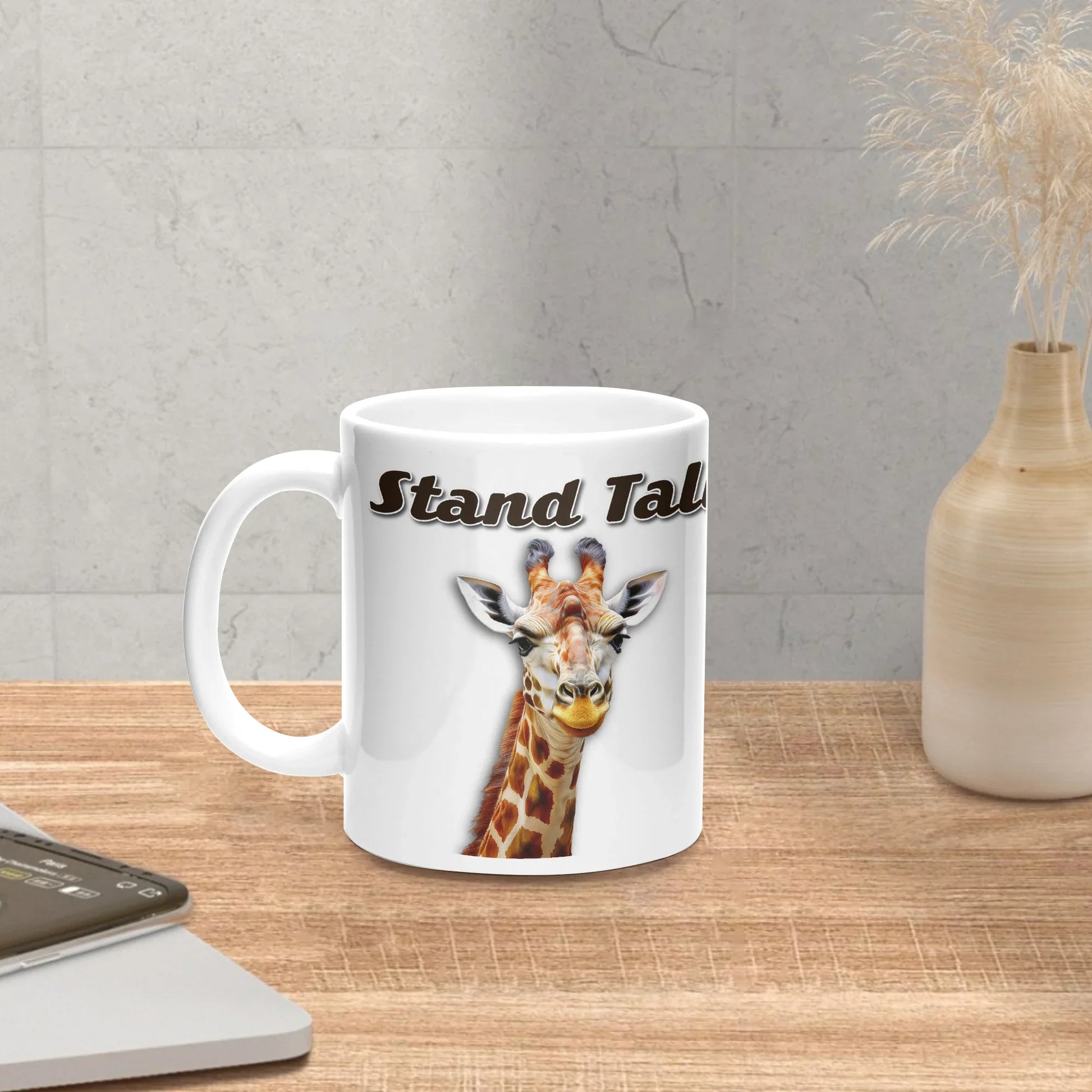 Stand Tall Giraffe 11oz White Mug - Affirmations and Gratitudes 