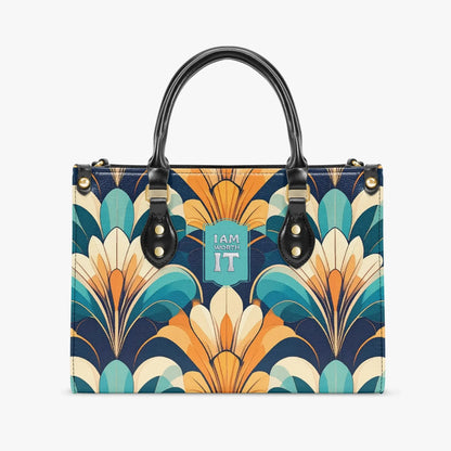 Art-Deco Inspired Women's Tote Bag with Stylish Positive Statement - Affirmations and Gratitudes 