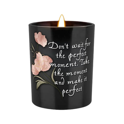 Perfect Moment Black Jar Scented Candle (6oz) - Affirmations and Gratitudes 