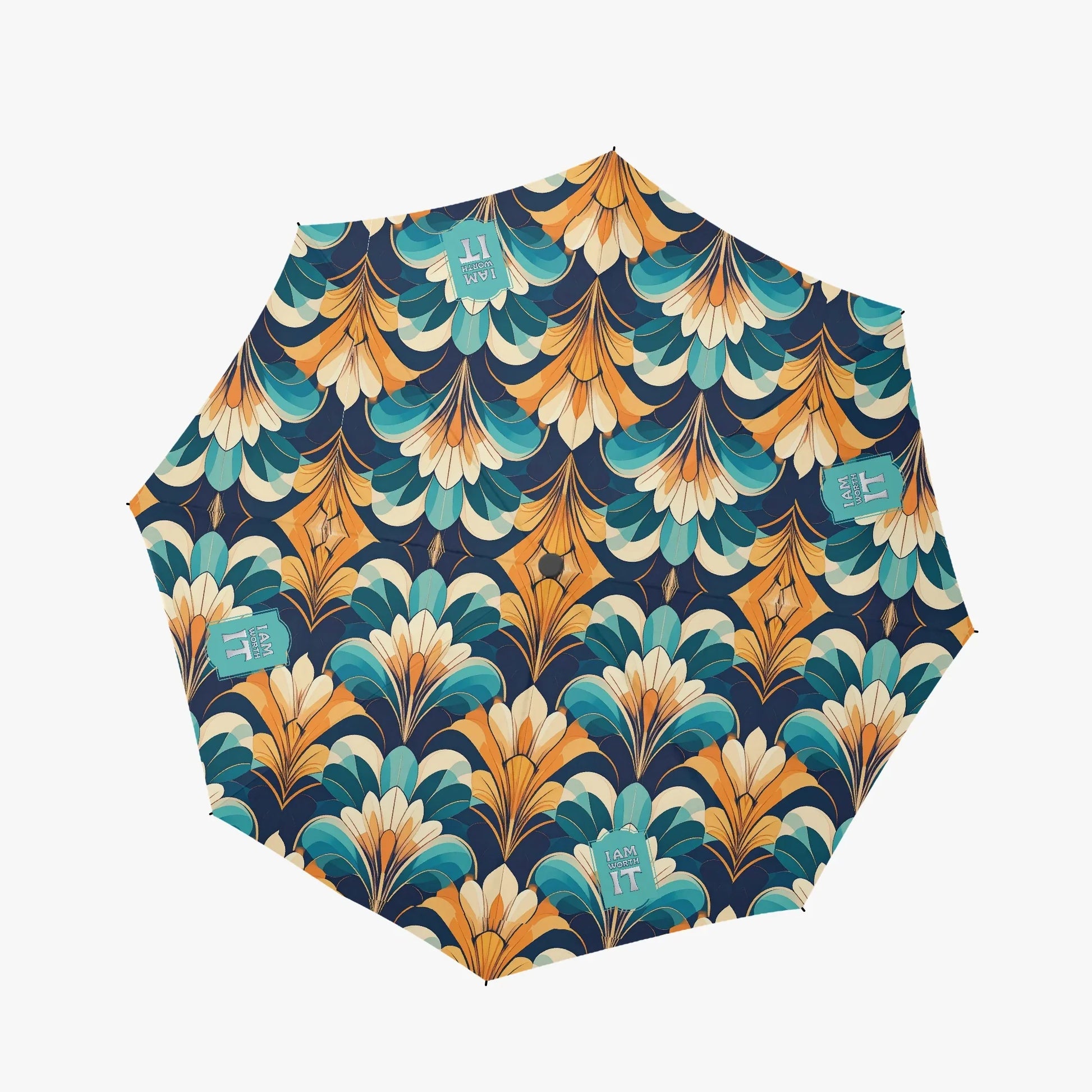 I Am Worth It Positive Affirmation Automatic Umbrella with UV protection - Affirmations and Gratitudes 