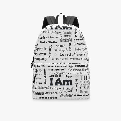 "I Am" Positive Affirmations All-over-print Canvas Backpack - Affirmations and Gratitudes 