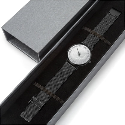 Ultra-Slim Quartz Watch with Motivational Quote - Affirmations and Gratitudes 