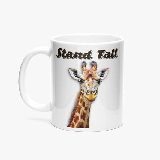 Stand Tall Giraffe 11oz White Mug - Affirmations and Gratitudes 