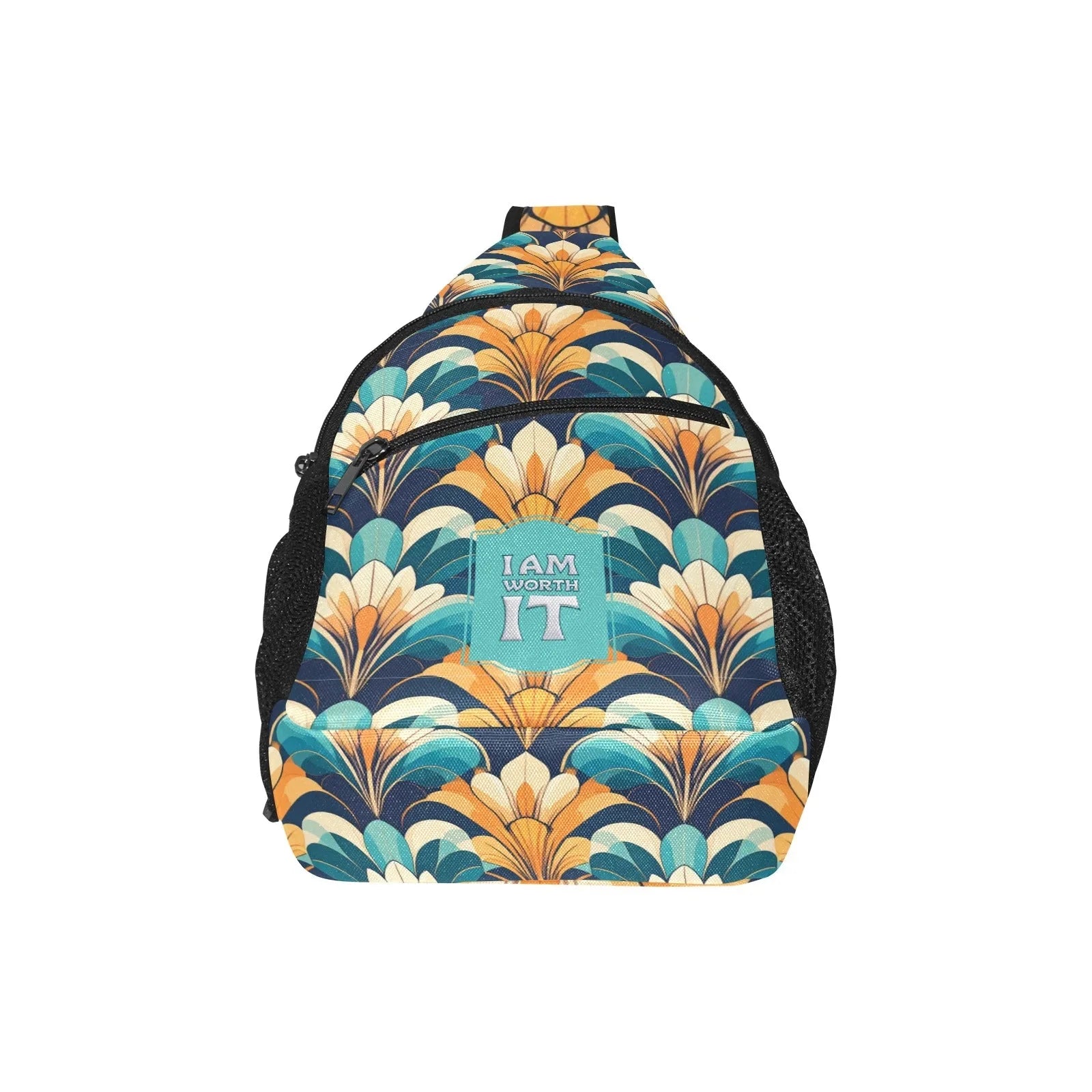 I am Worth it All over print Cross Body Bag - Empowering Design - Affirmations and Gratitudes 