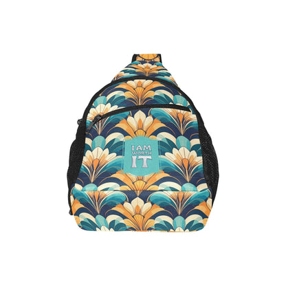I am Worth it All over print Cross Body Bag - Empowering Design - Affirmations and Gratitudes 