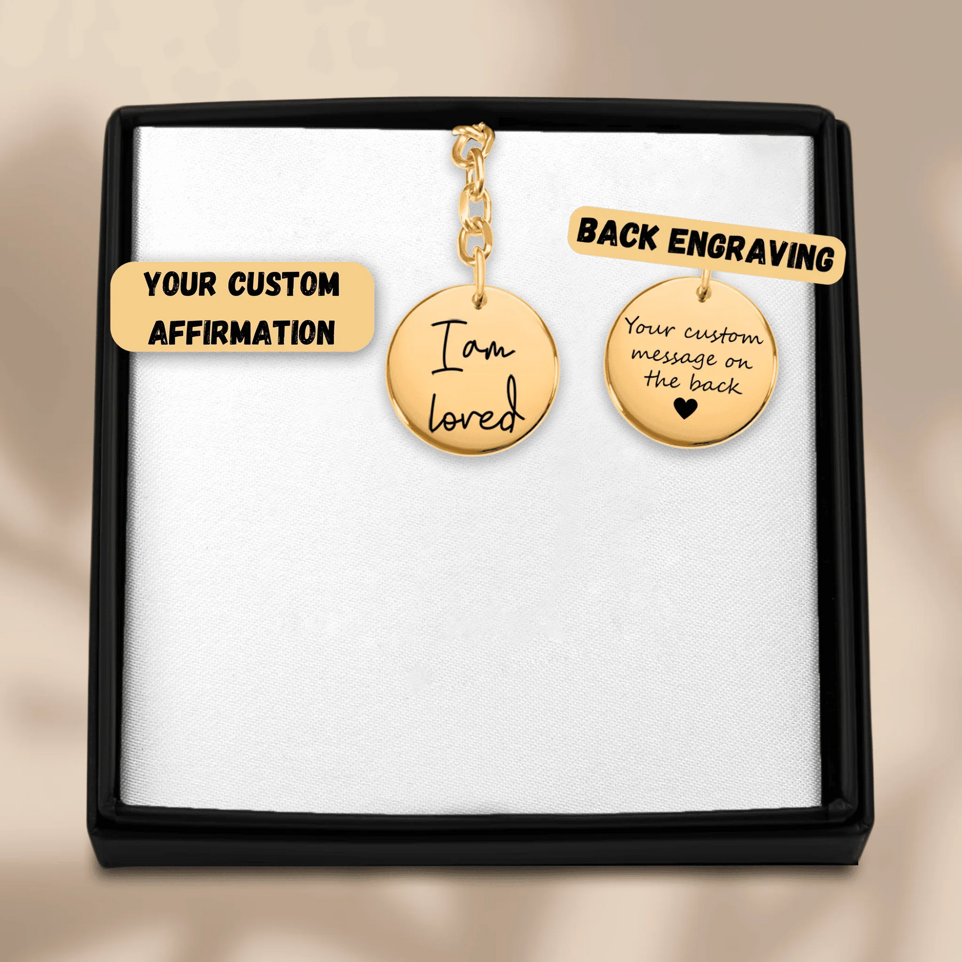 Positive Affirmations Coin Keychain - Products for Positivity - Affirmations and Gratitudes 